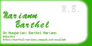 mariann barthel business card